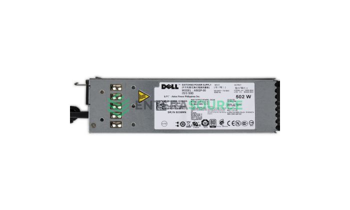 Dell J38MN PowerEdge R610 502W AC Power Supply Top View