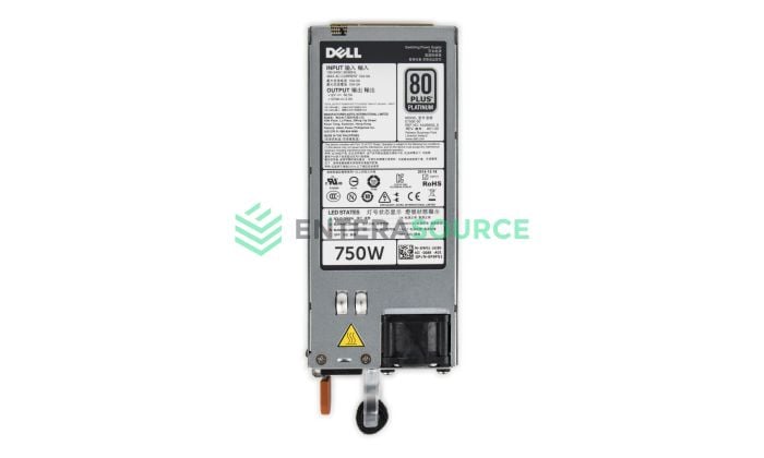 Dell F9F51 PowerEdge R520 R620 R820 T620 VRTX 750W 80+ Platinum AC Power Supply Top View