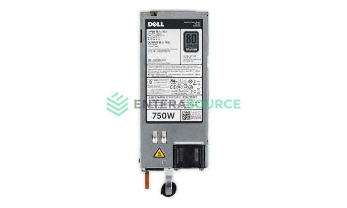 Dell XYXMG PE 200-240V R520 R620 T620 VRTX 750W 80+ Titanium AC Power Supply Top View