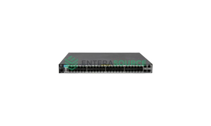HP Procurve J9627A 2620-48-PoE+ 48 Port 100BASE-T PoE+, Gigabit Uplink L3 Switch Front View