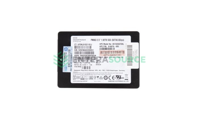 HPE 816876-005 1.92TB SATA SFF 6Gbps RI-3 SC Solid State Drive