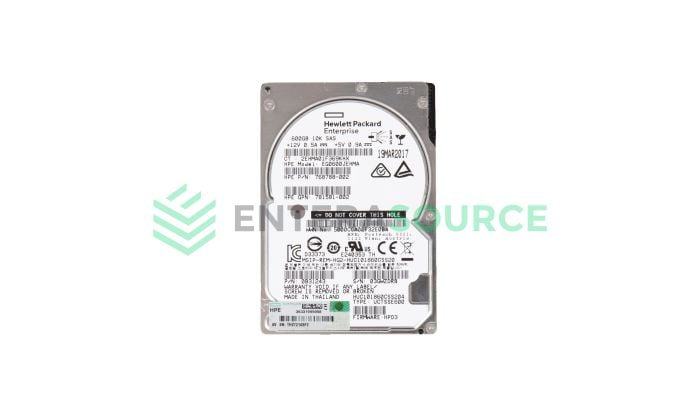 HPE 768788-002 600GB 10K SAS SFF 12Gbps ENT SC Hard Drive Base View