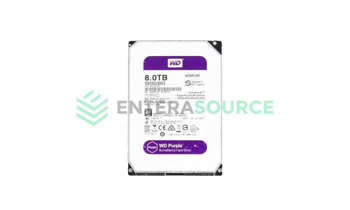 Western Digital WD80PURZ Purple 8TB 5.4K SATA 3.5" 6Gbps Hard Drive | Surveillance Base View