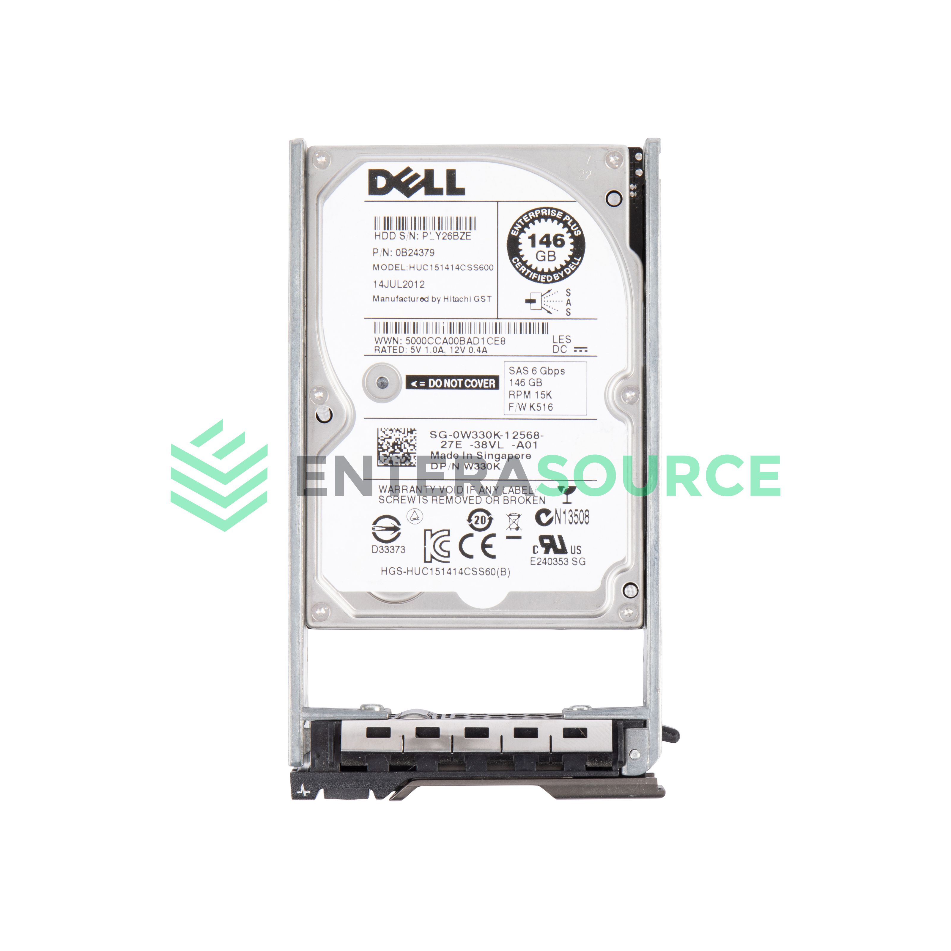 Dell W330K 146GB SAS Hard Drive 15K 6Gbps